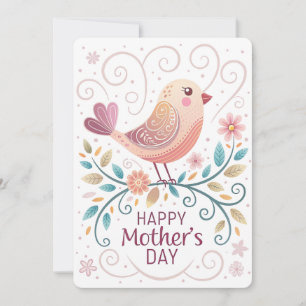 Cheery Bird Mothers Day Card
