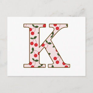 Cheery Cherry K Postcard