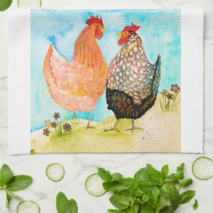 Cheery Chickens Dishtowel Tea Towel