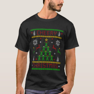 Cheery Christmas Cheer Cheerleading Ugly Christmas T-Shirt
