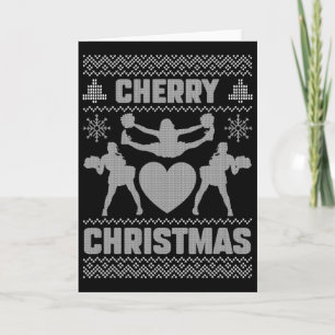 Cheery Christmas Cheerleader Practice Ugly Xmas Ch Card