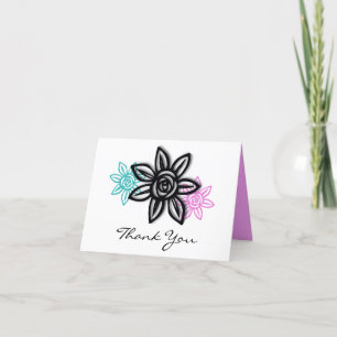 Cheery & Colourful Floral Thank You Card