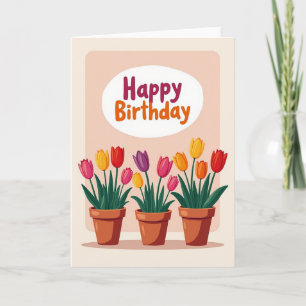 Cheery Flower Birthday Card