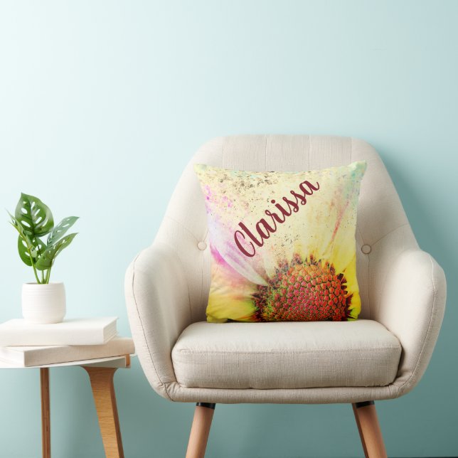 Cheery Pastel Sunflower  Cushion (Chair)