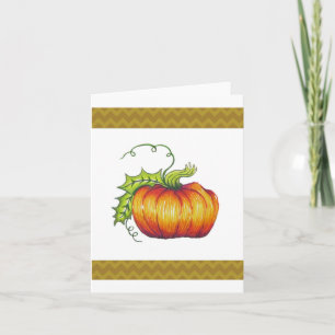 Cheery Pumpkin card with Chevron border