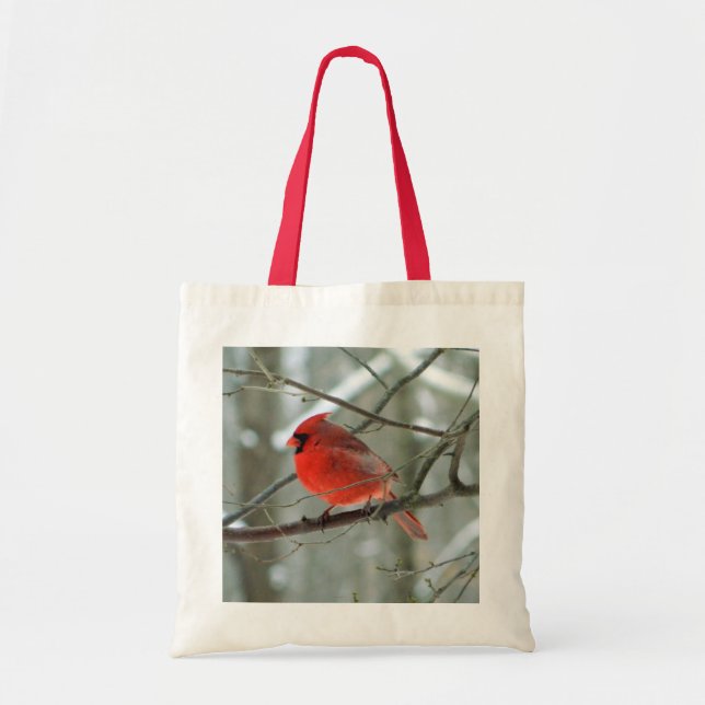 Cheery Red Cardinal Tote Bag (Front)