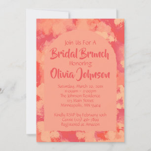 Cheery Red Garden Bridal Shower Brunch Invitation
