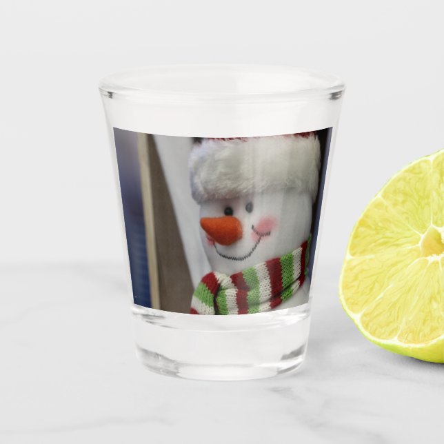 Cheery snowman shot glass (Front)