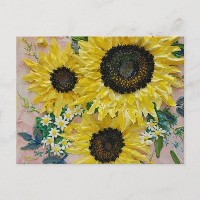 Cheery Sunflower Postcard  (Front)