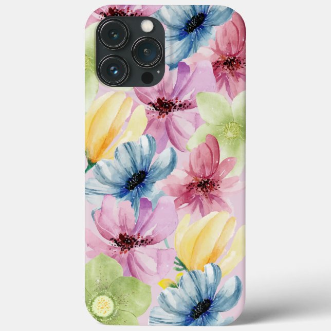 Cheery Watercolor Blooms Case-Mate iPhone Case (Back)