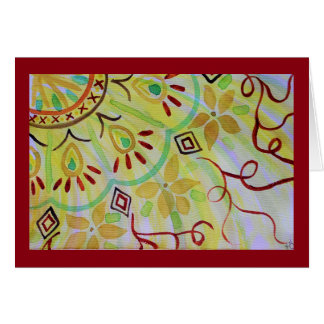 Cheery, yellow, green and brown, floral mandala