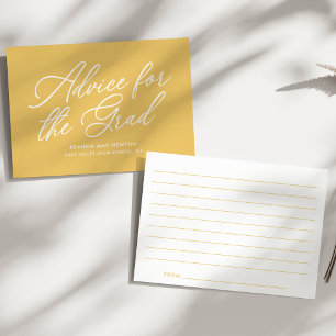Cheery Yellow Script Graduation Advice Card