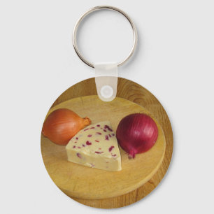Cheese and onion key ring