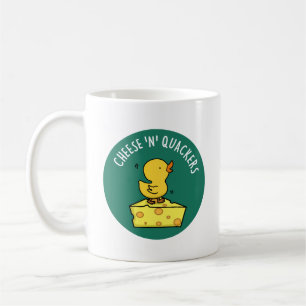 Cheese And Quackers Funny Duck Pun  Coffee Mug