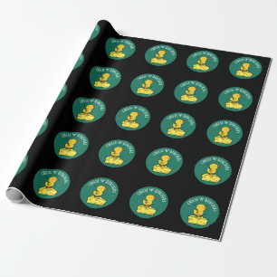 Cheese And Quackers Funny Duck Pun Dark BG Wrapping Paper