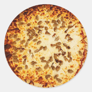  Cheese and Sausage Pizza  Classic  Classic Round Sticker