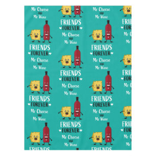 Cheese And Wine Best Friends Standard Tablecloth