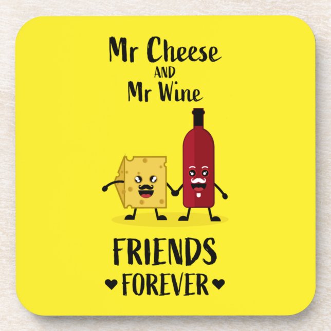 Cheese And Wine Lovers Coaster (Front)