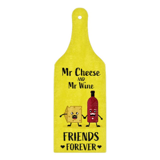 Cheese And Wine Lovers Cutting Board (Front)