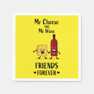Cheese And Wine Lovers Napkin