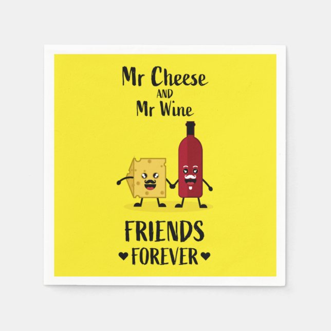 Cheese And Wine Lovers  Napkin (Front)