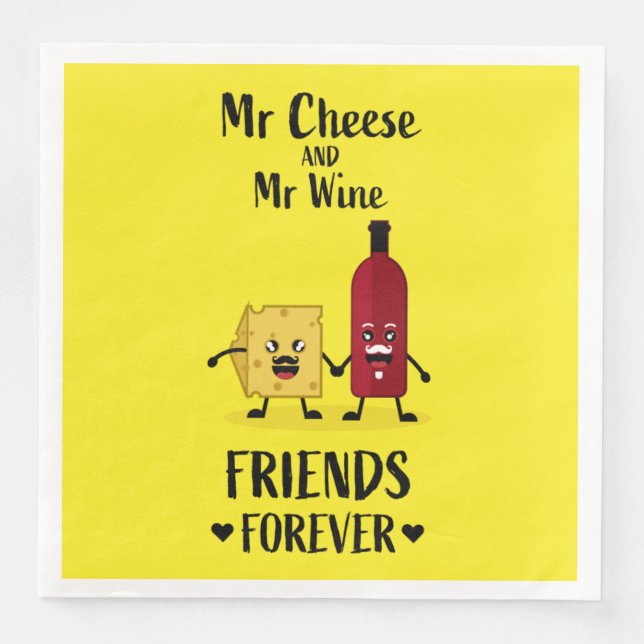 Cheese And Wine Lovers  Napkin (Front)