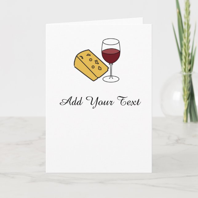 Cheese and Wine Party Custom Greetings Card (Front)