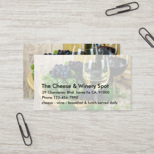 Cheese And Wine Restaurant Business Card