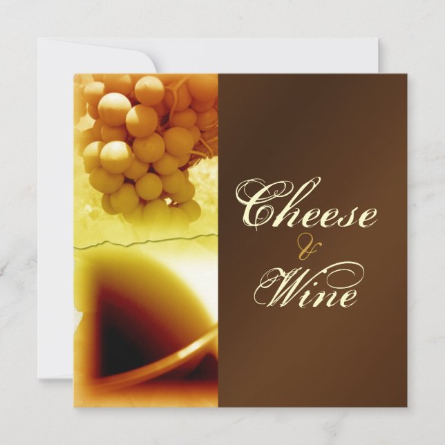 Cheese and wine stylish personalise invitation (Front)