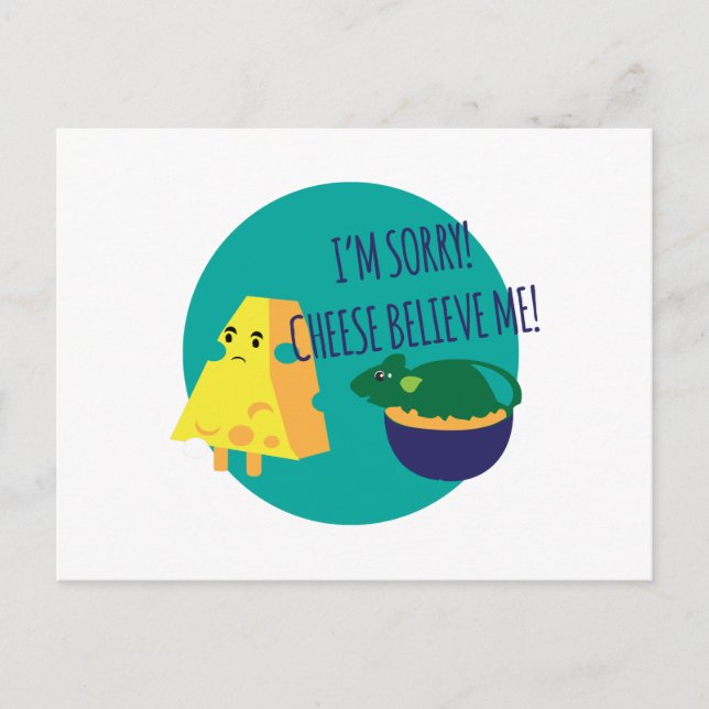 Cheese Believe Me Postcard (Front)