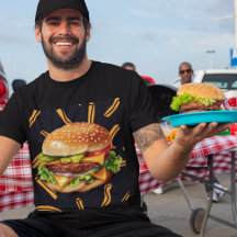 Cheese Burger and French Fries Food Humour Men's 