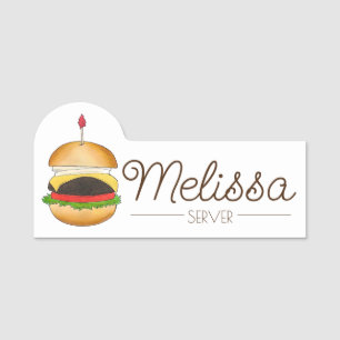 Cheese Burger Cheeseburger Bar Grille Restaurant Name Tag