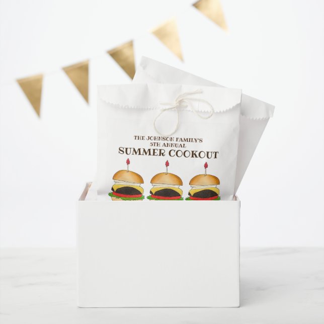 Cheese Burger Cheeseburger BBQ Barbecue Cookout  Favour Bag (Party)
