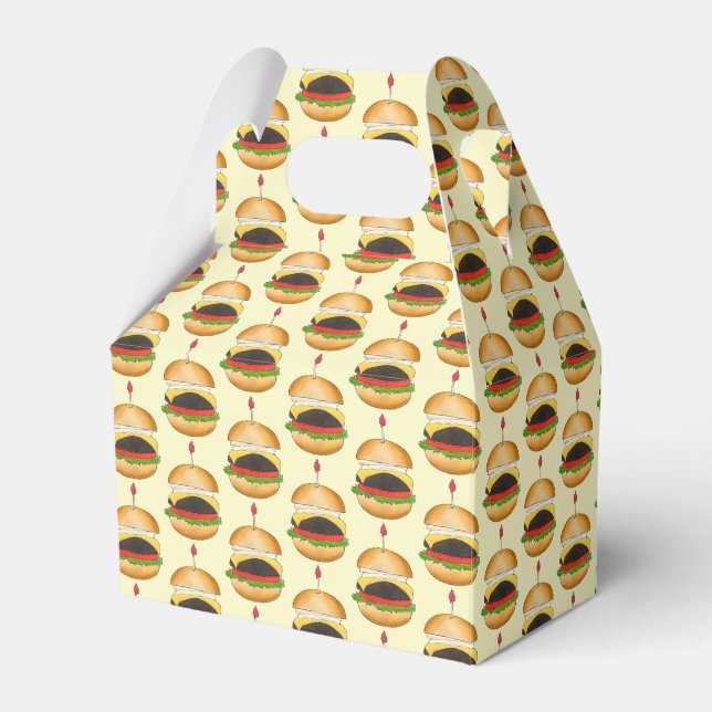 Cheese Burger Cheeseburger BBQ Barbecue Cookout  Favour Box (Front Side)