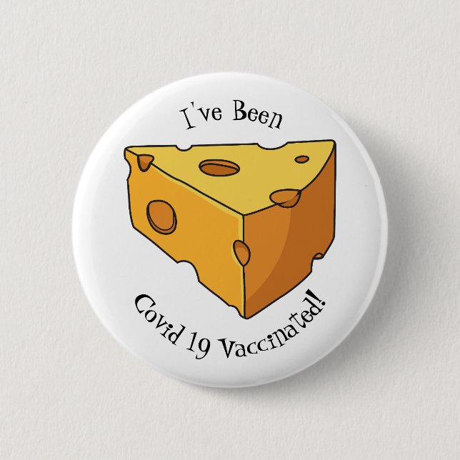 Cheese cartoon illustration 6 cm round badge (Front)