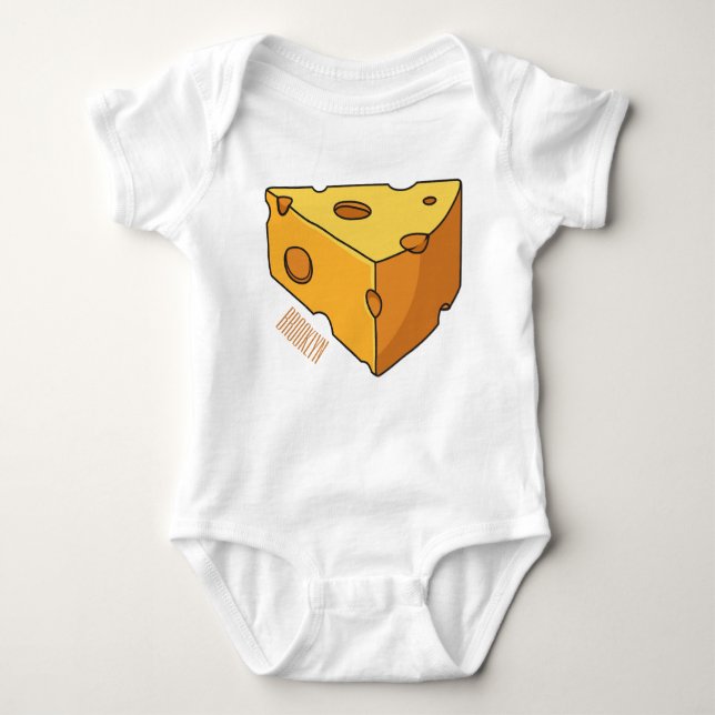 Cheese cartoon illustration baby bodysuit (Front)