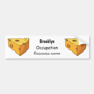 Cheese cartoon illustration bumper sticker