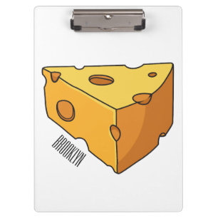 Cheese cartoon illustration clipboard