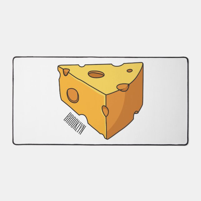 Cheese cartoon illustration desk mat (Front)