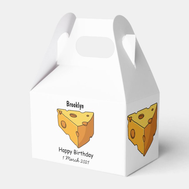 Cheese cartoon illustration  favour box (Front Side)