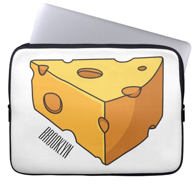 Cheese cartoon illustration  laptop sleeve (Front)