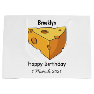Cheese cartoon illustration large gift bag
