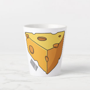 Cheese cartoon illustration latte mug
