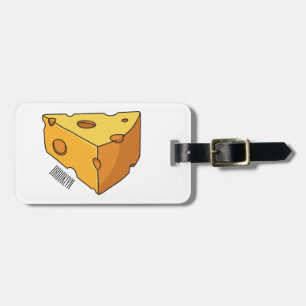 Cheese cartoon illustration luggage tag