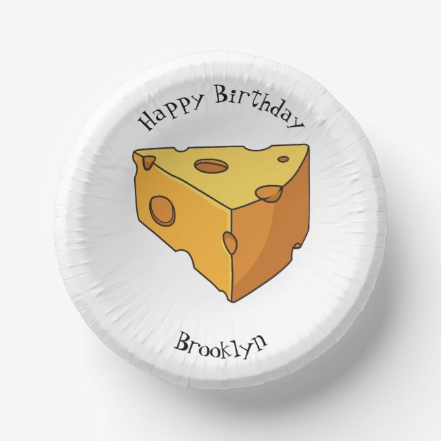 Cheese cartoon illustration paper plate (Front)