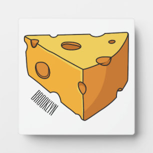 Cheese cartoon illustration plaque