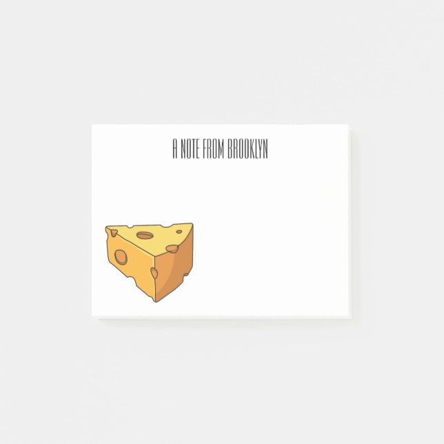 Cheese cartoon illustration  post-it notes (Front)