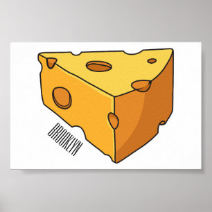 Cheese cartoon illustration  poster
