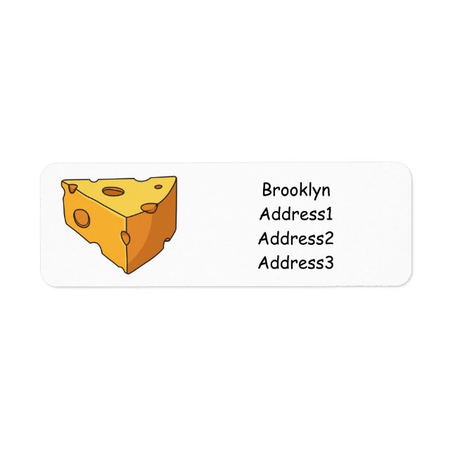 Cheese cartoon illustration return address label (Front)