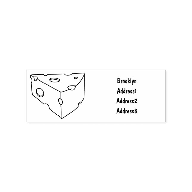Cheese cartoon illustration rubber stamp (Imprint)